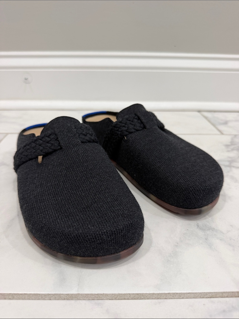 Rothy’s The Braid Clog Black Merino Wool Size 7